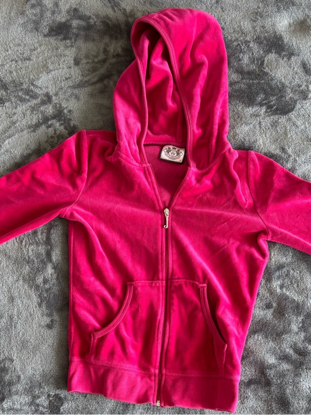Juicy Couture Girls Hot Pink Zip Hoodie
